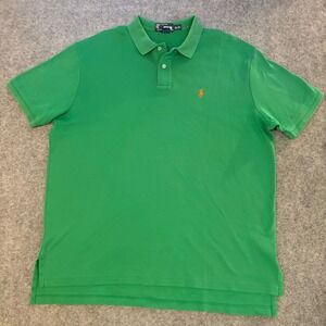 Polo Ralph Lauren Mens XL KellyOld Money Classy Polo Shirt Orange Pony Golf